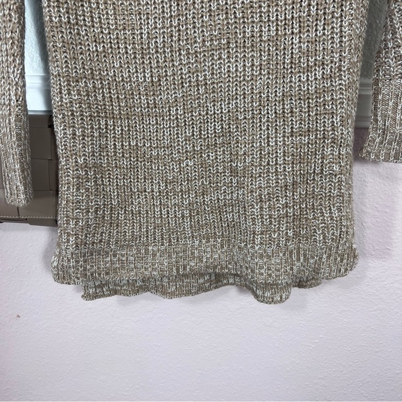 A New Day Target Brand XS White Tan Marbled Cowl-neck Knitted Sweater - Picture 4 of 8